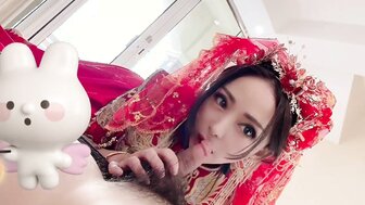 穿着中式传统婚纱和西式婚纱与糖爹做爱[1]